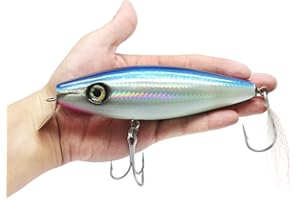 YZD Saltwater Trolling Fishing lure Minnow Hard Bait 4.5'' 6'' Big Game Floating Topwater Crankbait Lure for Kingfish Tuna Mackerel Marlin GT Bait