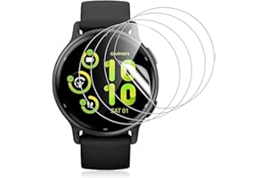 Pnakqil 4 Stück Schutzfolie für Garmin Vivoactive 5/6 Displayschutz | Flexible TPU Folie [Blasenfrei] - HD Klar Anti-Kratzen Displayschutzfolie, Vollständige Abdeckung Displayfoli
