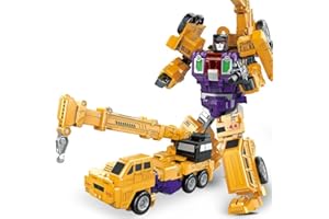 MIKADO SPORT Robot Macchine da Lavoro. Robot Giocattolo per Bambini. Transformers Componibili 6 in 1. (Gru)