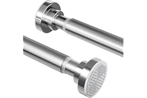 FEINKULTURIA Asta per tenda da doccia senza fori in acciaio inox, asta telescopica allungabile, antiruggine e antiscivolo, asta regolabile da 70 a 195 cm, ideale per bagno, finestra, guardaroba