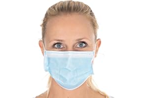 FRANZ MENSCH 50 Stück Hygostar Mundschutz Civil Use, 3-lagig | PP, blau, L: 17,5 cm, B: 9,5cm, Karton, Mundschutz, Atemschutz, Einwegmaske