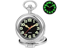 Tiong Taschenuhren Quarz arabische Ziffern Herren arabische Ziffern mit Kette & Box