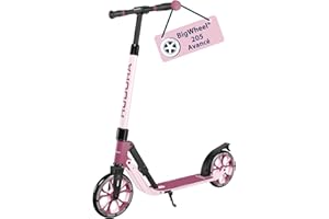 HUDORA BigWheel 205 Advanced Scooter - Trottinette Confortable en Aluminium pour jusqu'à 100kg - Réglable en Hauteur & Pliable - pour Enfants/Adolescents & Adultes