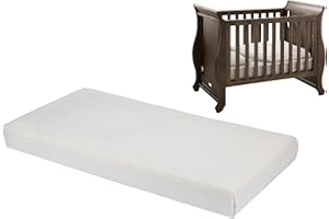 RESTOROLOGY Premium Quality Baby Travel Cot Mattress Fits Most Graco/M&P/Babylo Deluxe/BabyBjörn/Silver Cross/Toddler cot Mattress - Removable Washable Zip Cover (Size : 110 x 54 x 6 cm) (BAH - 777)