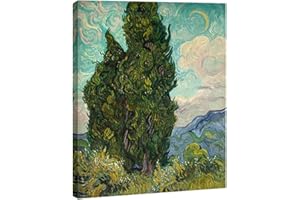 Wieco Art Van Gogh, stampe su tela di giclée classiche su tela di cipressi da parete famosi dipinti ad olio per decorazioni domestiche moderne astratte foresta paesaggistica opera d'arte