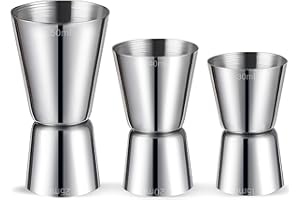 TULAMORIY 3 Pezzi Misurino per Cocktail Alcolico,30ml,40ml,50ml Misurino Cocktail Professional, per Bar, Vino, Misurino per Bevande da Barista Professional per Bar, Vino, Bevande Barista