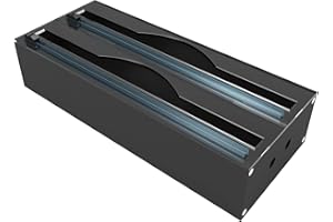 AXOTEN Acrylique Distributeur Papier Aluminium/Film Alimentaire avec Coupe,Distributeur D'Organisateur d'emballage en Papier Parchemin en Aluminium pour Tiroir De Cuisine, 2 Fentes