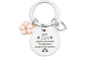 Hoosmoon Regalo Zia Portachiavi Zia Regalo Zia Compleanno Regali per Zia Compleanno Regalo Zia Natale Regalo di Compleanno per Zia Portachiavi Arcobaleno Personalizzato