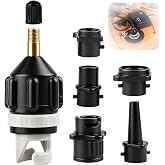 Apcodino Sup Valve Adapter with Multifunction Nozzles Air Pump Converter for Paddle Board Kayak and Inflatable Boat Inflator