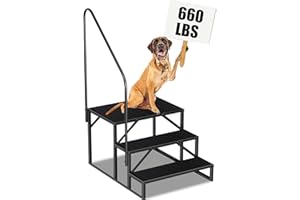 FRUYYZL Scaletta 3 Gradini con Maniglia, Scala 3 Gradini per Camper Piscina Antiscivolo, Scaletto di Sicurezza in Acciaio per auto da campeggio max 300 kg, Scaleo a gradini per portico casa mobile