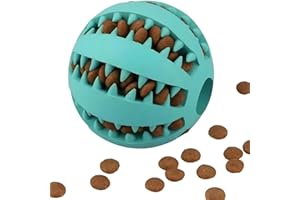 BOUMOUR®-Hundeball mit Zahnpflege-Funktion Noppen Hundespielzeug aus Naturkautschuk - Robuster Hunde Ball Ø 7cm - Futterball für Hunde- Hundespielball für Große & Kleine (Türkis, 7)