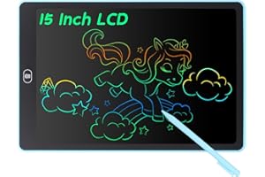 Coolzon Tablette d'écriture LCD Coloré Tablette Graphique de Dessin 15 Pouces pour Enfants, Tableau Dessin Portable Effaçable, Planche à Dessin numérique Jouet Educatif pour Garçon Fille, Bleu clair