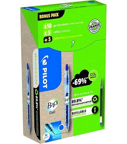Penna Pilot B2P Ecoball - Sfera Blu Ricaricabile, 86% Plastica Riciclata, Confezione 4 - Foto 8