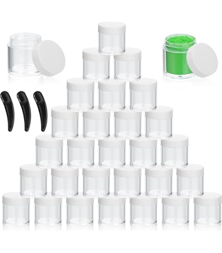 XLKJ Lot De 5 Petits Pots Vides En Verre 30g - Bouteilles Maquillage Voyage Cosmétique Portable