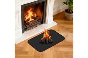 NUTKIT Tapis de Cheminée Ignifuge, 60 x 40 x 0.1CM Tapis de Cheminée, Tapis Anti Feu Carré, Tapis Devant cheminée réutilisable, Tapis Ignifuge pour Poêle à Bois, cheminée, Intérieur et Extérieur