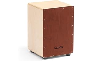 VEVOR Cajon, Kistentrommel, mit internen Snare-Drähten, kompakte & leichte Drum-Box aus Holz, Trommel-Musikinstrument mit Silikonfüßen, abgerundeten Kanten, für Anfänger & Profis, 255x255x380 mm