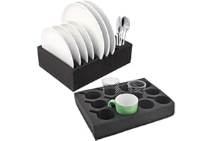 ‎WAMOVO Wohnwagen Wohnmobil Tellerhalter Geschirrhalter Tassenhalter Set Schaumstoff für Camping