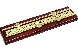 CUEBALL16 Quality Mahogany Finish Wooden 2 Player Snooker Scorer Scoreboard Brass Rails