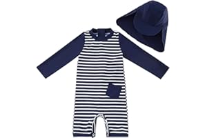UMELOK Baby Badeanzug mit Sonnenhut UV Schutz Schwimmanzug für Baby Junge