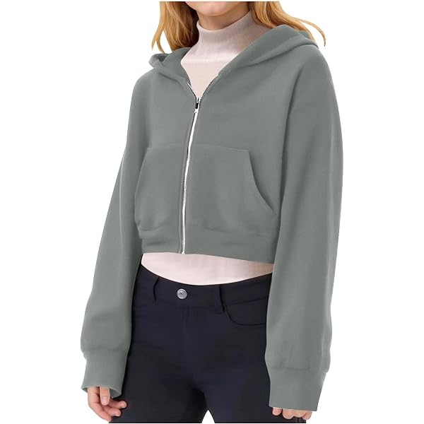 Sweatjacke Damen Mit Kapuze Kurz: Kurze-Kapuzenjack Produktbild-Vorschau 4