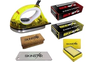SkinStar Démarreur Ski Cire Kit, Fer de fartage Brosse hydrocarbonwachs 6 pièces