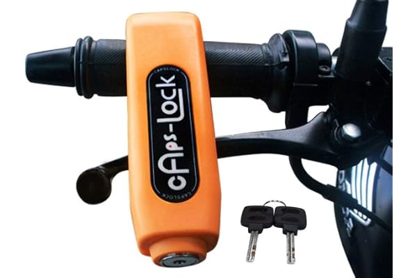 Heer Enterprise's Stainless Steel Matt Finish Heavy Duty Bike Brake Keypad Lock Locking System By Holding Handle Bar With Brake Lever - For All Bikes And Scooters (Multicolor)