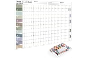 ZILZUFA Calendario da parete XXL annuale planner 2025 (74,2 x 52,5 cm) PIEGATO in formato poster. Formato orizzontale, piegato: agenda da parete, calendario annuale, calendario con poster. 1 pezzo