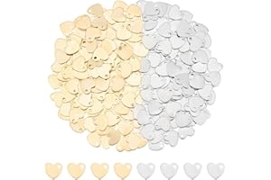 UNICRAFTALE Ciondolo Cuore 304 Ciondoli in Acciaio Inossidabile Ciondoli Cuore Piccolo Foro Metallo Charms per Bracciali Fai da Te Creazione di Gioielli