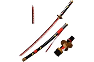 Skyward Blade Espada de Madera Roronoa Zoro Katana, Anime Original Textura Japonesa Samurái Espada, Kitetsu/Shusui Katana/Wado Ichimonji/Yubashiri para Colección Cosplay
