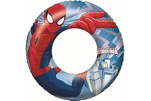 BESTWAY INFLATABLES- Bestway Inflatables-6942138919585-B/F. Bouée 56Cm Spiderman Gonflable, 18911, Bleu