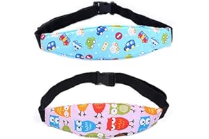 2-Pack Kleinkind Autositz Baby Kopfstütze, Kleinkinder Sicherheit Schlaf Rückenentlastung, Kinderwagen Verstellbarer Schlaf Kopf Halter Gürtel, bietet Sicherheit und Schutz für Kinder von VOYAGO