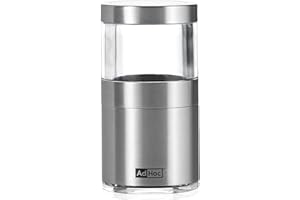 AdHoc MP206 VOYAGE Mini Chilli Cutter/Spice Cutter | Stainless Steel/Acrylic | PreciseCut Technology, Compact | (H) 75 mm x (D) 38 mm | Clear/Silver