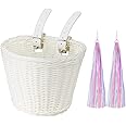 Flintronic Kids Bike Basket Handwoven Cycle Basket for Kids, Bicycle Basket For Girls Boys Childs, with Bike Accessories