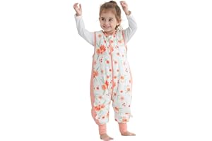 MIRACLE BABY Baby Sleeping Bag with Legs, Unisex 100% Cotton Wearable Blanket 2.5 TOG Winter Baby Sleep Sack with Feet Sleeveless Toddler Sleeping Sack 3-4 Years (Pink Flowers XL)