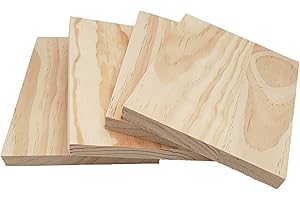 ANKTILY 4 Bloques de Madera Sin Terminar para Manualidades - Tableros Rectangulares de 20 x 15 x 1,5 cm - Para Tallar, Pintar y Quemar