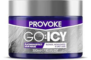 PROVOKE Go Icy Intensive Toning Hair Mask 300 ml Intensely Brightens Blonde, White and Grey Hair for An Extra Bright Icy Platinum Effect
