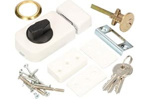 KOTARBAU® Dodatkowy zamek 50 mm, 3 kolory z cylindrem zewnętrznym, różne zamykanie, zamek skrzynkowy, zamek do drzwi zamek do drzwi, zamek do skrzynki (biały)