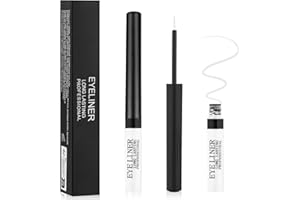 Aomig 24h-Wasserfester Eyeliner Präziser Veganer Eyeliner Flissig mit Langzeit-Halt Smudge-Proof Formel Matt Eye-liner Sanfte Kajalstifte empfindliche Augen perfekt für Täglich Maskenbildner (Weiß 2g)