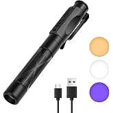 flintronic 1 x Medical Diagnostic Pen Flashlight, 3 Modes, Black | Rechargeable Clip Type C Charging Cable Aluminum Alloy Mat