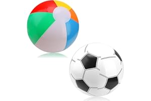 FOEEORT 2 PCS Beach Ball, Beach Ball Football Small Blow Up Beach Balls Water Game, for Summer Pool Games Beach Party Balls, Kids and Adults Summer Pool Party Toys