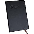 1ABOVE A6 Soft Feel Notebook with Lined Pages | Hardback Journal | Elastic Closure and Ribbon |Paper Pocket | 80gsm | 160 Pages (80 Sheets) -BLACK
