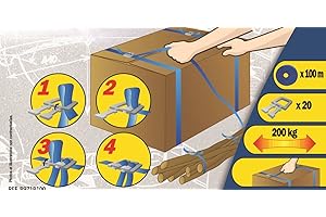 Kit de cerclage : Composé d'un rouleau de 100m + 50 boucles pour + ou - 20 cartons Mottez B971B100