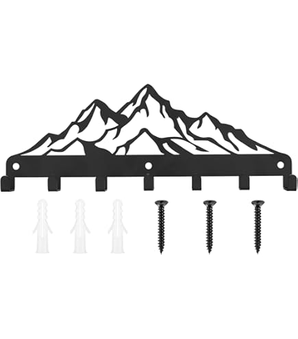 Porte-clés Mural Organisation Porte-Serviettes Ménagers Clés Chapeau Support Fixe Cuisine Salle De Bain Organisateur Noir 8 Crochets