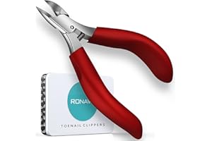 RONAVO Podiatrist Toenail Clippers, Professional Thick & Ingrown Toe Nail Clippers for Men & Seniors, Pedicure Clippers Toenail Cutters, Super Sharp Curved Blade Grooming Tool