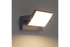 ‎KLIGHTEN Klighten 24W Außenlampe Aussenleuchte Wand, Wasserdicht IP65 Wandleuchte Außen Innen Wandlampe mit Schwenkbar LED Panel Außenwandleuchte für Garten Terrasse, Anthrazit, 1500 Lumen, Warmweiß 3000K