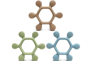 OKONKN 3 Piezas Mordedor Bebe，Mordedor Autismo， A Partir De +4 Meses. De Silicona, Remo, Juguete Agarrar, Accesorio De Enfermería La Dentición Sin Bpa Para Bebés De Más De 4 12 Meses