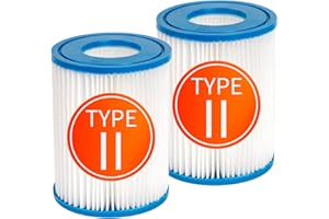 Benfosh 2 filtros de Piscina compatibles con BestWay Cartridge II,para BestWay 58094 tamaño II,Filtro de Piscina de 4.1 "x 5.3"