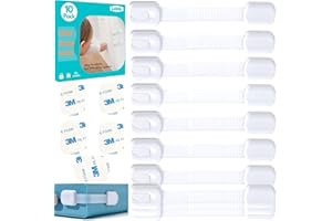 Lubibi 10 Stück Baby Kindersicherung Schubladensicherung zum Kleben Ohne Bohren oder Werkzeug für Schränke Schubladen Kühlschränke