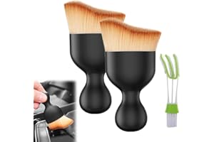 KARELLS Pennello Pulizia Auto 3 Pezzi, Spazzola per Interni Auto a Setole Morbide, Pennelli per Auto Detailing, Spazzola per la Pulizia dei Dettagli Dell'auto, Pennello Pulizia Auto Interni a Setole Morbide