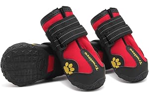 MOKCCI Truelove Pfotenschutz Hundestiefel,Wasserdicht Hundeschuhe mit Reflektierenden Riemen für Kleine, Mittelgroße und Große Hunde